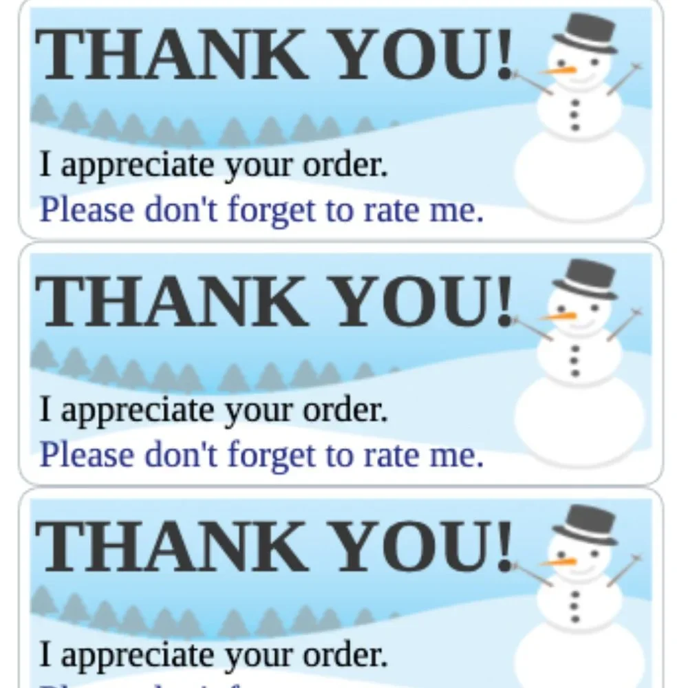 Thank You Stickers Order Shipping Labels Box Mailing Label Sticker